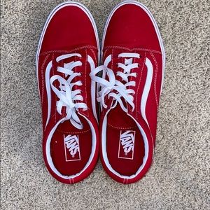men’s red old skool skate vans